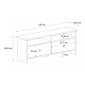 Έπιπλο τηλεόρασης Gradias Megapap χρώμα λευκό - sapphire oak 120x29,6x46,8εκ.