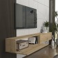 Έπιπλο τηλεόρασης επιτοίχιο Espanse Megapap χρώμα sapphire oak 241,8x31,7x30εκ.