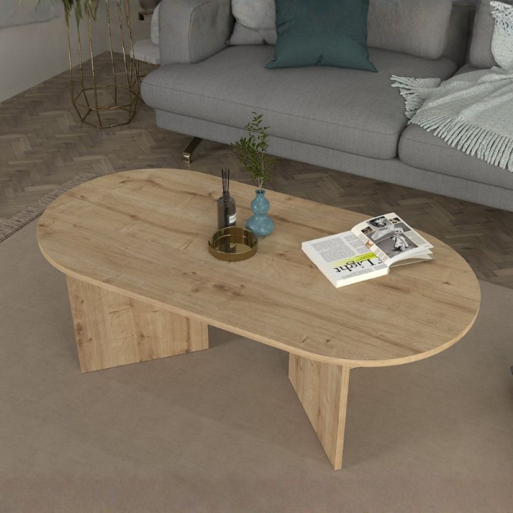 Τραπεζάκι σαλονιού Cortado Megapap χρώμα sapphire oak 120x60x39,6εκ.