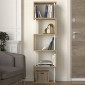 Βιβλιοθήκη Alvina Megapap χρώμα sapphire oak - λευκό 45x19,6x158,8εκ.