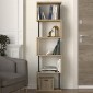 Βιβλιοθήκη Alvina Megapap χρώμα sapphire oak - ανθρακί 45x19,6x158,8εκ.