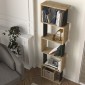 Βιβλιοθήκη Alvina Megapap χρώμα sapphire oak - ανθρακί 45x19,6x158,8εκ.