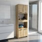 Ντουλάπι κουζίνας - μπάνιου Alvento Megapap χρώμα sapphire oak 60x42x180εκ.