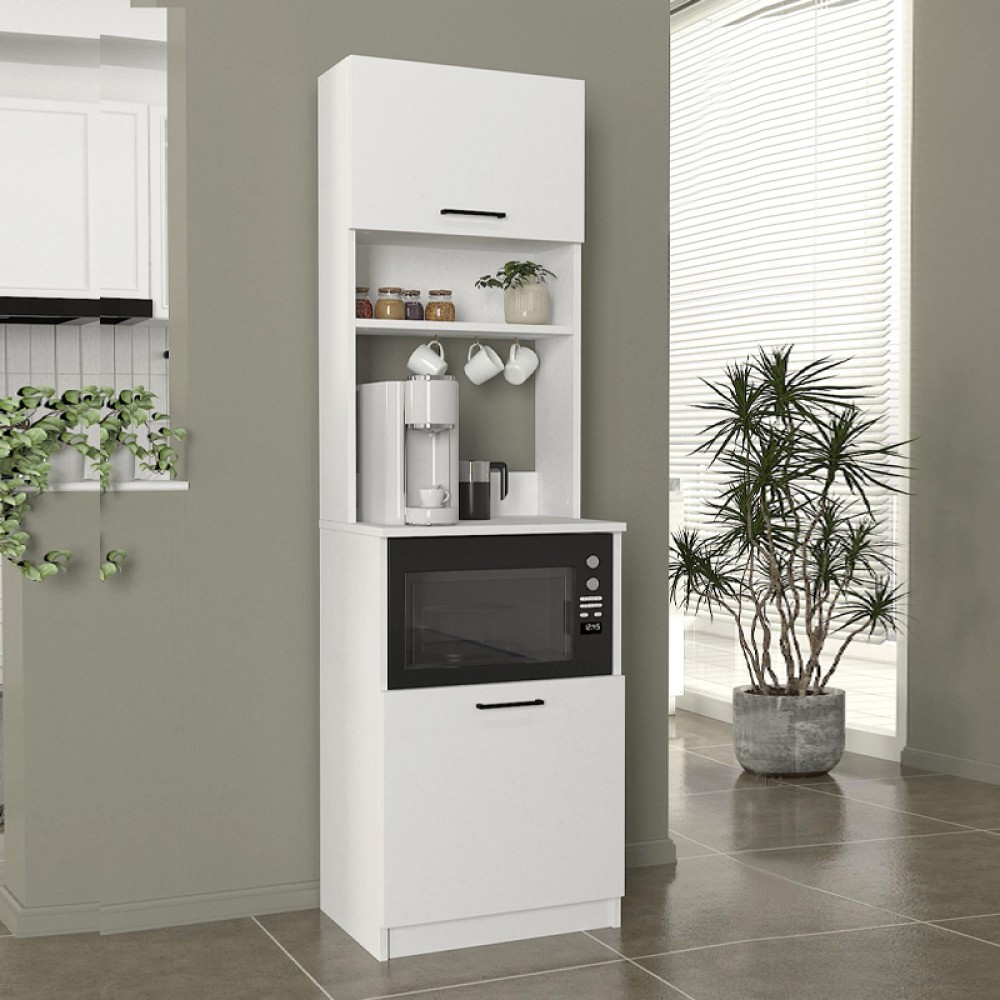 Έπιπλο κουζίνας Tuco 1 Megapap χρώμα λευκό 53,8x40x180εκ.