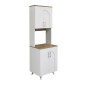 Έπιπλο κουζίνας Kalira 2 Megapap χρώμα λευκό - rota oak 60x40x196εκ.