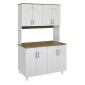 Έπιπλο κουζίνας Kalira 4 Megapap χρώμα λευκό - rota oak 120x40x196εκ.
