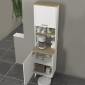 Έπιπλο κουζίνας Potter 1 Megapap χρώμα λευκό - rota oak 53,4x39,6x196,1εκ.