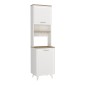 Έπιπλο κουζίνας Potter 1 Megapap χρώμα λευκό - rota oak 53,4x39,6x196,1εκ.