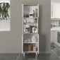 Έπιπλο κουζίνας Potter 2 Megapap χρώμα λευκό - rota oak 60x40x196,1εκ.