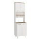 Έπιπλο κουζίνας Potter 2 Megapap χρώμα λευκό - rota oak 60x40x196,1εκ.