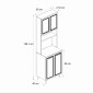 Έπιπλο κουζίνας Potter 2 Megapap χρώμα λευκό - rota oak 60x40x196,1εκ.