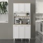 Έπιπλο κουζίνας Potter 3 Megapap χρώμα λευκό - rota oak 90x40x196,1εκ.