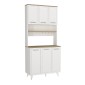Έπιπλο κουζίνας Potter 3 Megapap χρώμα λευκό - rota oak 90x40x196,1εκ.