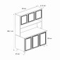 Έπιπλο κουζίνας Potter 3 Megapap χρώμα λευκό - rota oak 90x40x196,1εκ.