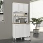 Έπιπλο κουζίνας Potter 3 Megapap χρώμα λευκό - rota oak 90x40x196,1εκ.