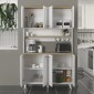 Έπιπλο κουζίνας Potter 4 Megapap χρώμα λευκό - rota oak 120x40x196,1εκ.
