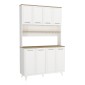 Έπιπλο κουζίνας Potter 4 Megapap χρώμα λευκό - rota oak 120x40x196,1εκ.