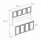 Έπιπλο κουζίνας Potter 4 Megapap χρώμα λευκό - rota oak 120x40x196,1εκ.