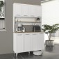 Έπιπλο κουζίνας Potter 4 Megapap χρώμα λευκό - rota oak 120x40x196,1εκ.