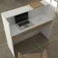 Γραφείο υποδοχής - reception Navita Megapap με LED χρώμα λευκό - sepet oak 113,6x42x111,8εκ.