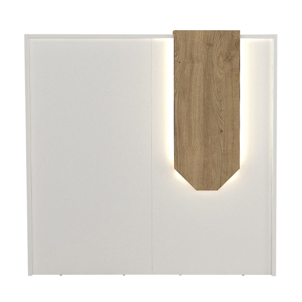 Γραφείο υποδοχής - reception Navita Megapap με LED χρώμα λευκό - sepet oak 113,6x42x111,8εκ.