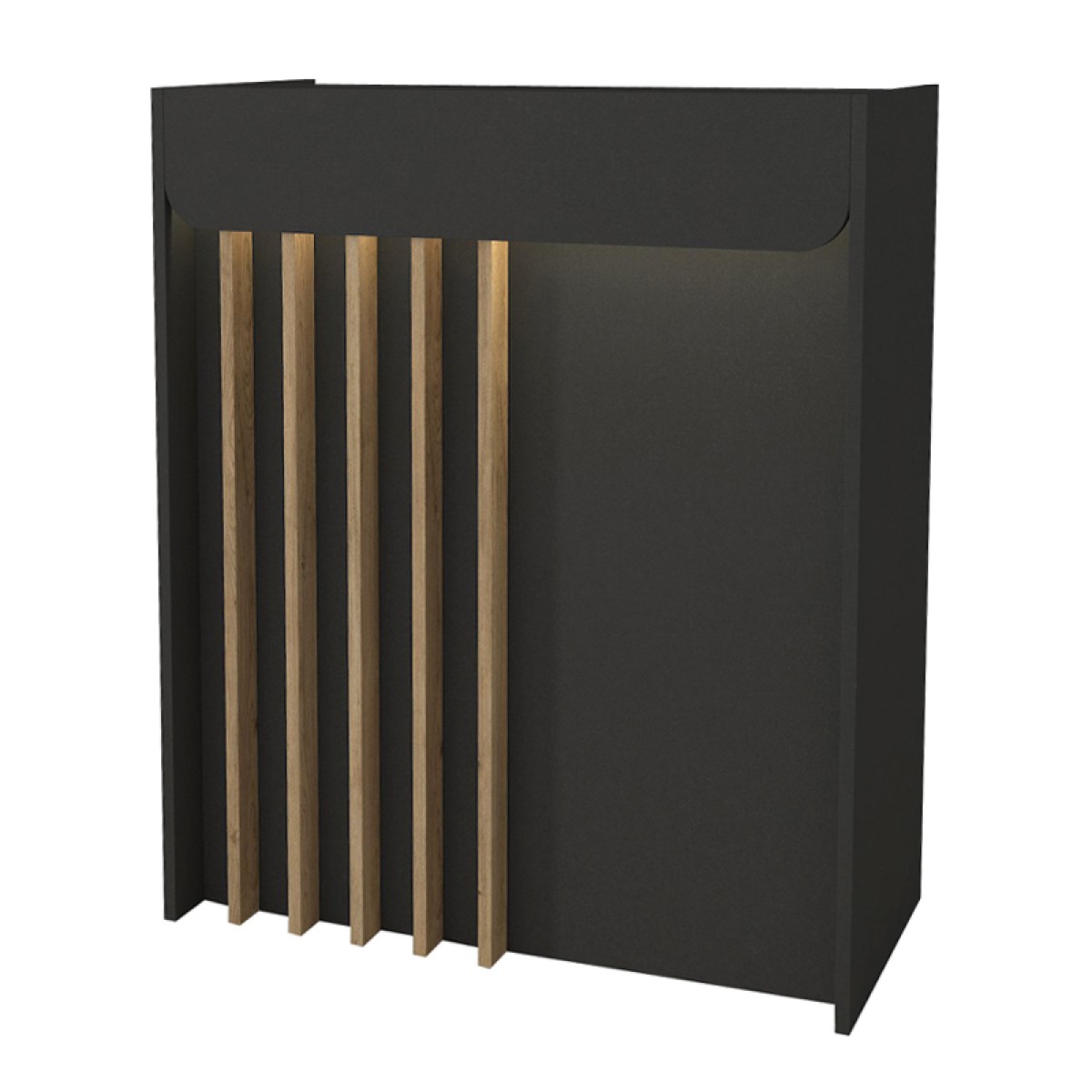 Γραφείο υποδοχής - reception Karibu Megapap με LED χρώμα ανθρακί - sepet oak 90x40x100εκ.