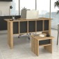 Γραφείο εργασίας Nika Megapap χρώμα sepet oak - ανθρακί 140x60x75εκ.