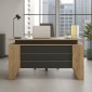 Γραφείο εργασίας Remida Megapap χρώμα sepet oak - ανθρακί 140x60x76,9εκ.