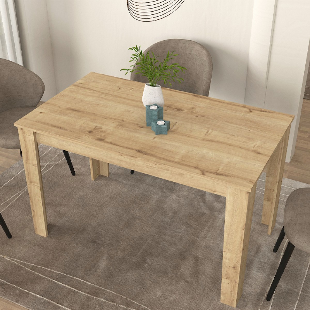 Τραπέζι Darlen Megapap χρώμα sapphire oak 125x72x74εκ.