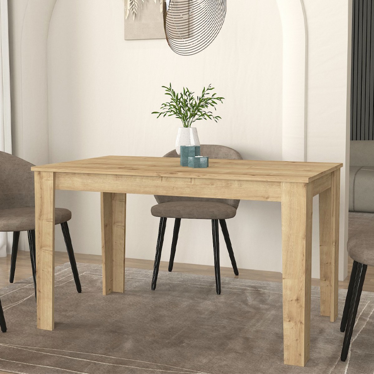 Τραπέζι Darlen Megapap χρώμα sapphire oak 125x72x74εκ.