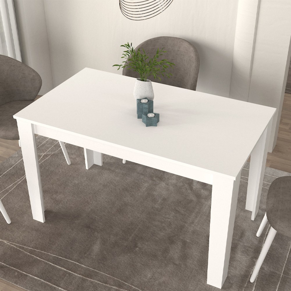 Τραπέζι Darlen Megapap χρώμα λευκό 125x72x74εκ.