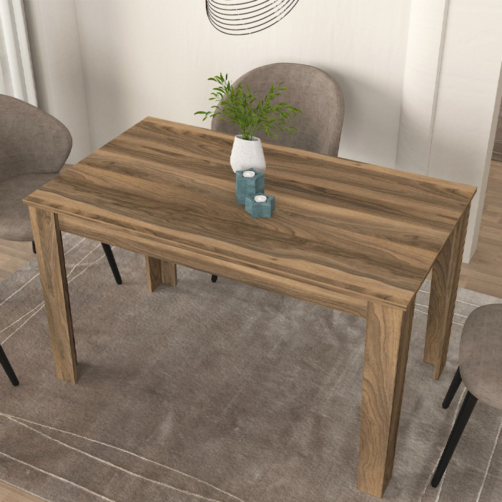 Τραπέζι Darlen Megapap χρώμα καρυδί 125x72x74εκ.