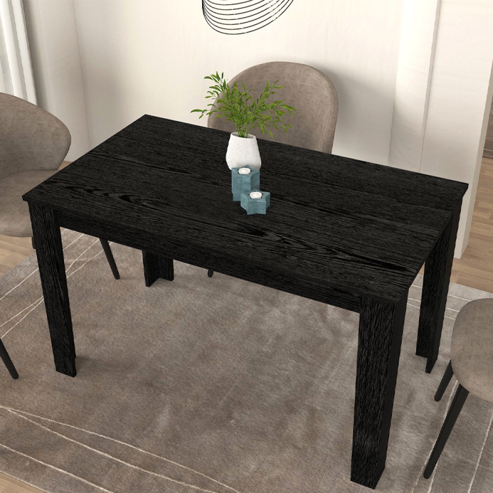 Τραπέζι Darlen Megapap χρώμα sencron black 125x72x74εκ.