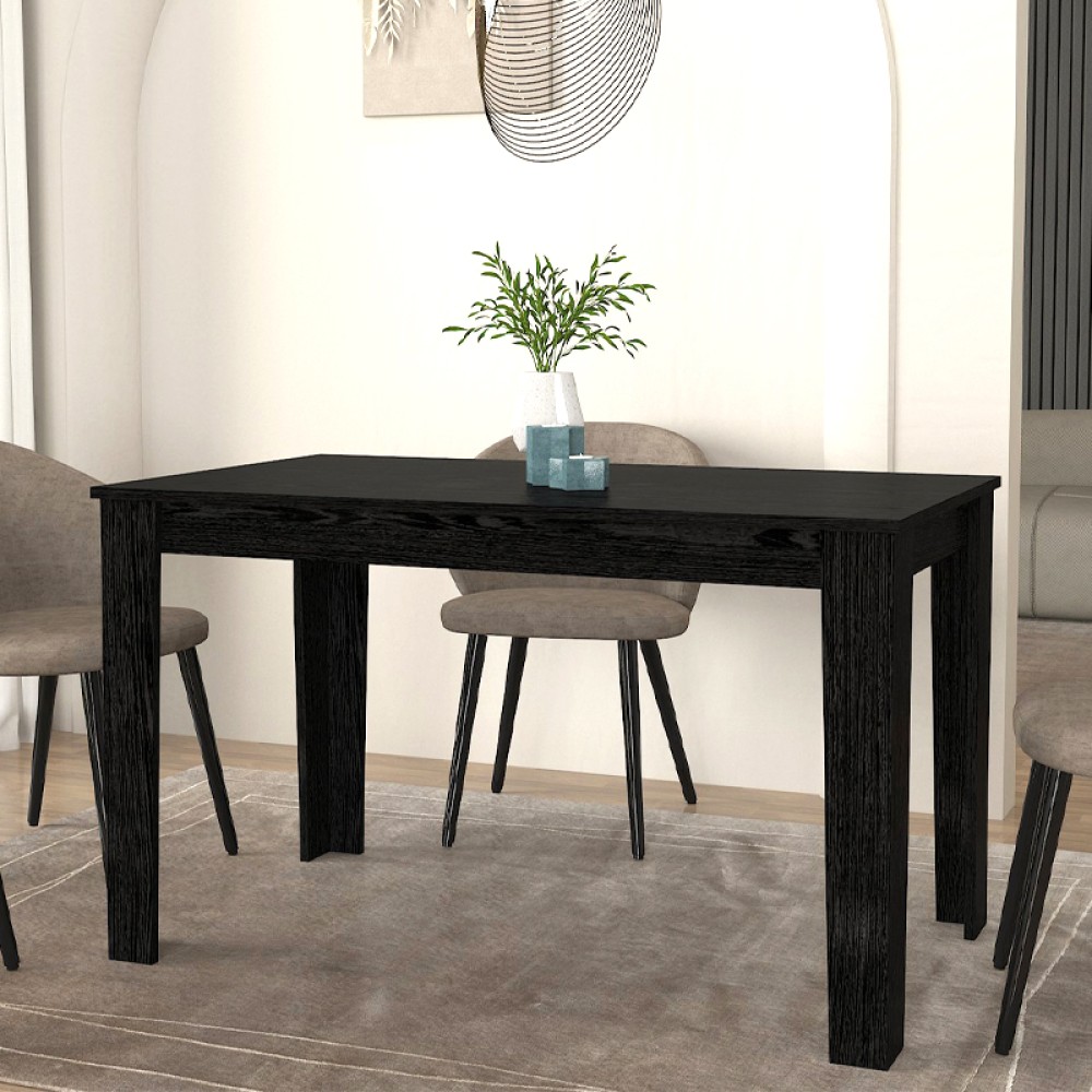 Τραπέζι Darlen Megapap χρώμα sencron black 125x72x74εκ.