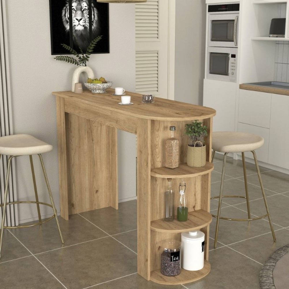 Τραπέζι μπαρ Vigne Megapap χρώμα sepet oak 150x51,6x101,8εκ.