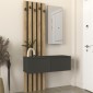 Έπιπλο εισόδου Kanso Megapap χρώμα ανθρακί - sepet oak 100x35x196,7εκ.