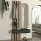 Έπιπλο εισόδου Reyas Megapap χρώμα ανθρακί - sepet oak 90x27x205,6εκ.
