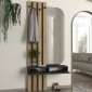 Έπιπλο εισόδου Reyas Megapap χρώμα ανθρακί - sepet oak 90x27x205,6εκ.