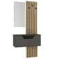 Έπιπλο εισόδου Naro Megapap χρώμα ανθρακί - sepet oak 90x35x204,2εκ.