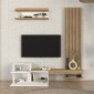 Σύνθεση τηλεόρασης Dumont Megapap χρώμα λευκό - sepet oak 180x36,8x200εκ.