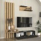 Σύνθεση τηλεόρασης Rosaline Megapap χρώμα ανθρακί - sepet oak 183x31,3x196,9εκ.