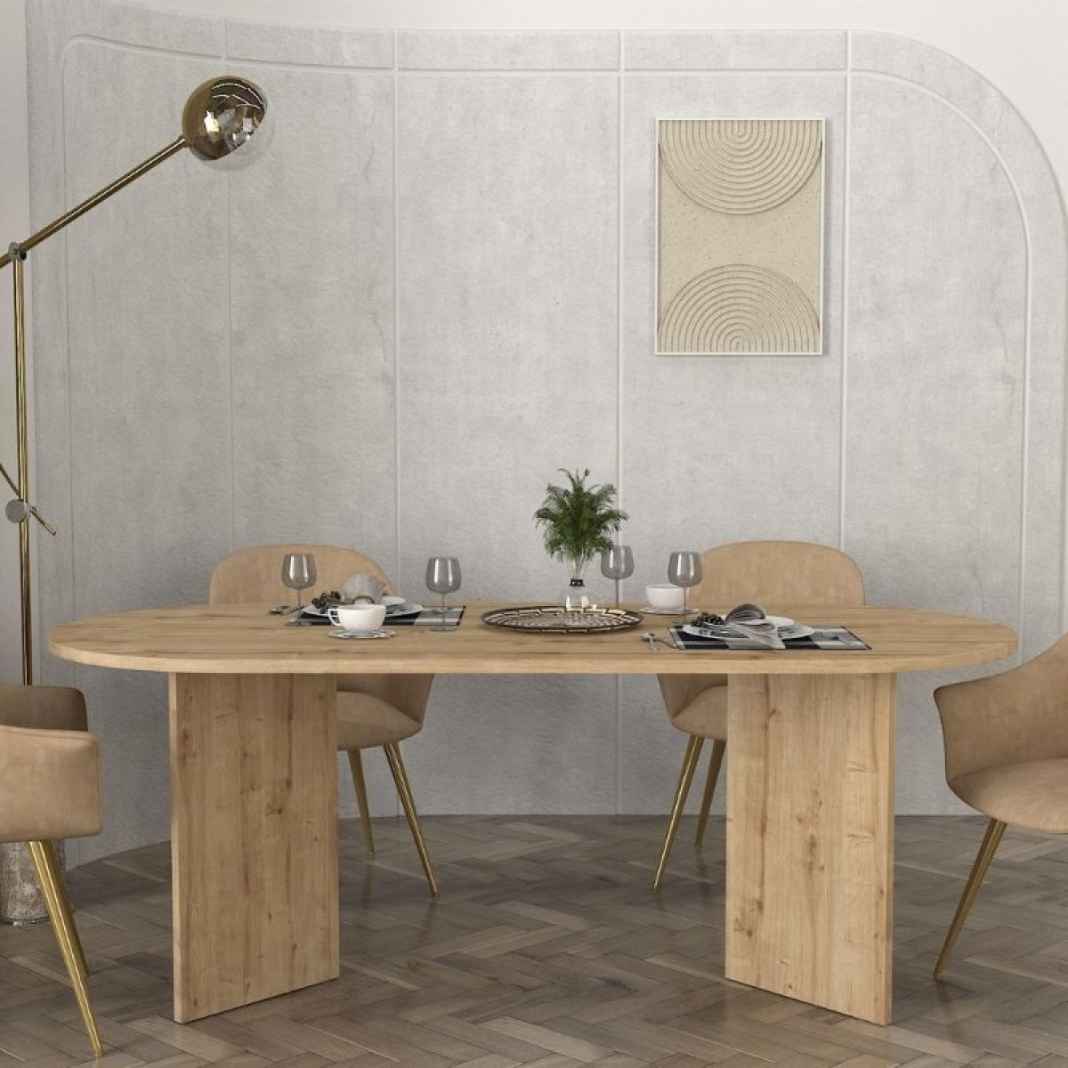 Τραπέζι Cortado Megapap χρώμα sapphire oak 200x90x74εκ.