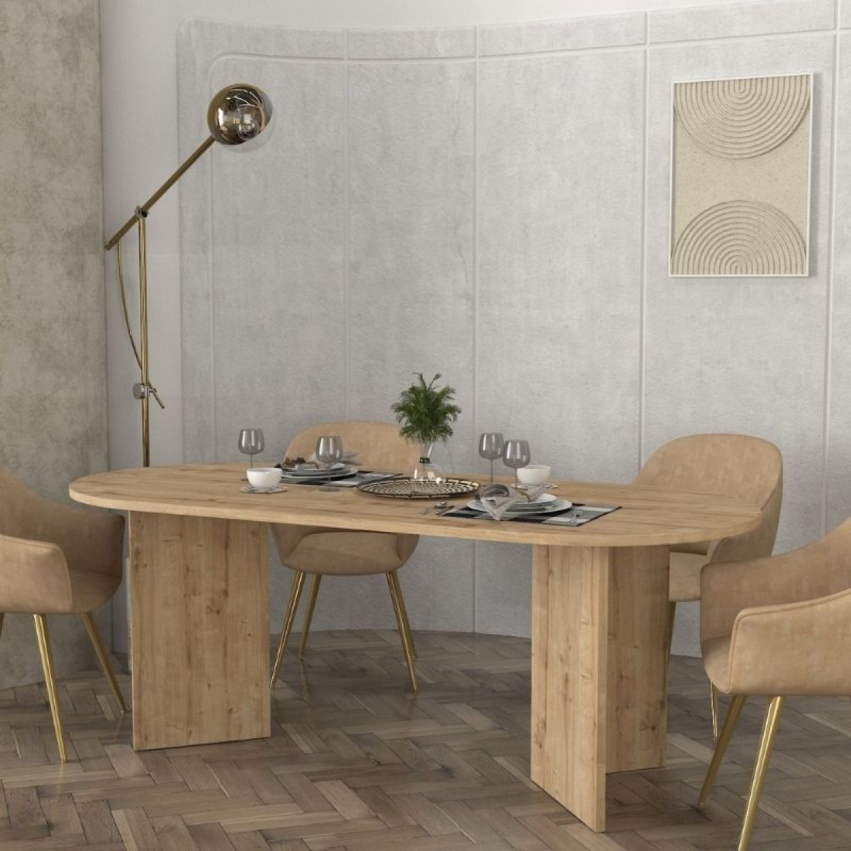 Τραπέζι Cortado Megapap χρώμα sapphire oak 200x90x74εκ.