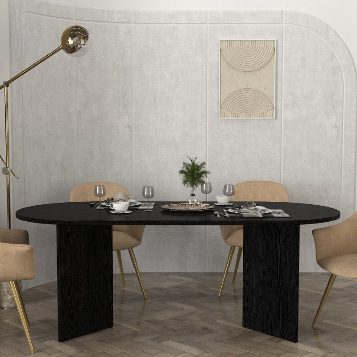 Τραπέζι Cortado Megapap χρώμα sencron black 200x90x74εκ.