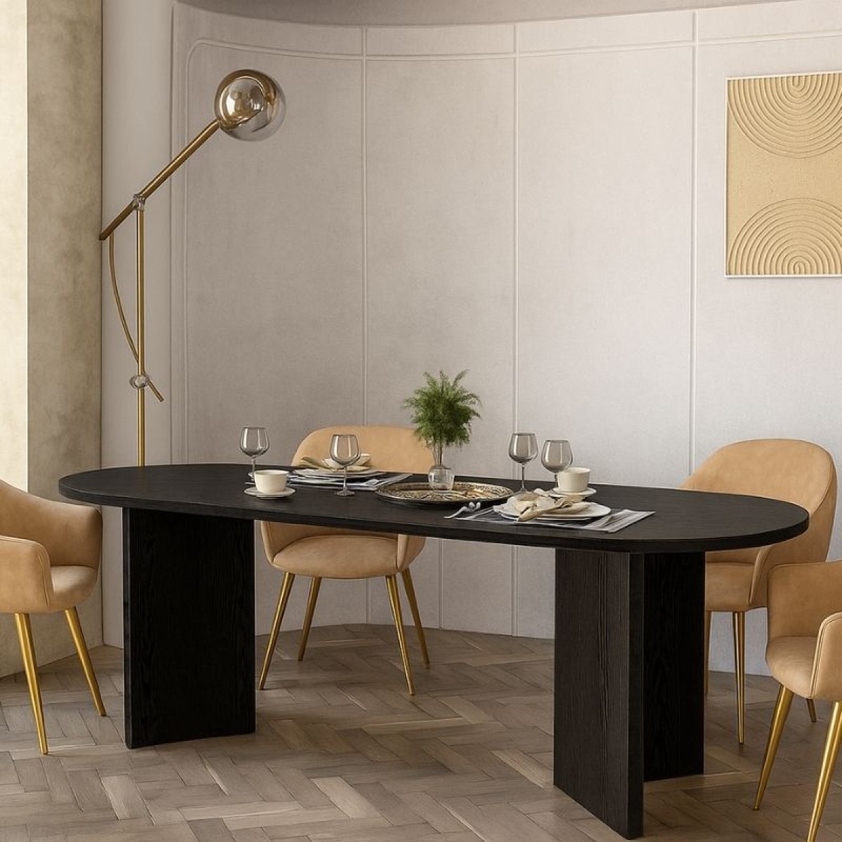 Τραπέζι Cortado Megapap χρώμα sencron black 200x90x74εκ.