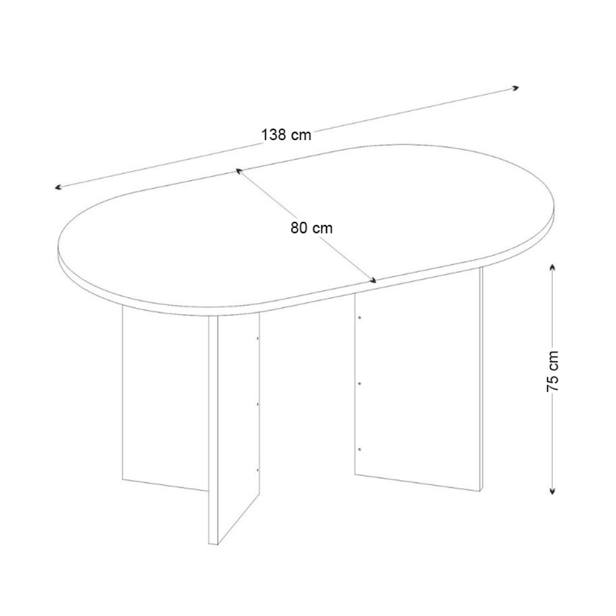 Τραπέζι Cortado Megapap χρώμα λευκό εφέ μαρμάρου 138x80x75εκ.