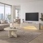 Έπιπλο τηλεόρασης Mara Megapap με LED χρώμα travertine 150x31,4x40εκ.