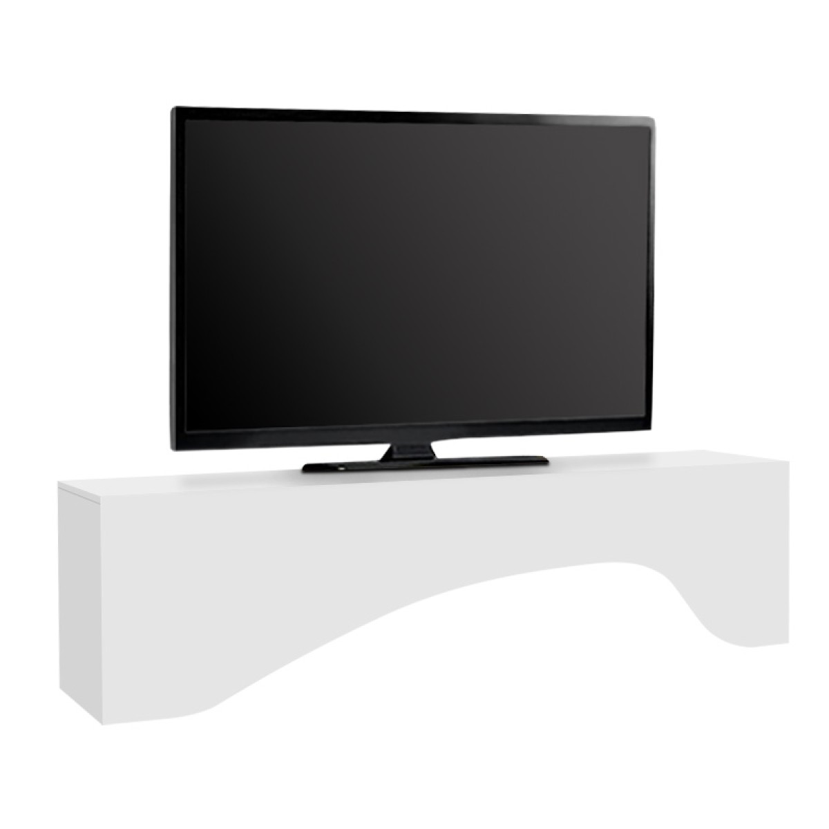 Έπιπλο τηλεόρασης Mara Megapap με LED χρώμα λευκό 150x31,4x40εκ.