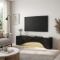 Έπιπλο τηλεόρασης Mara Megapap με LED χρώμα sencron black 150x31,4x40εκ.