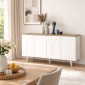 Μπουφές Bono Megapap χρώμα λευκό - sepet oak 150x45x74,6εκ.
